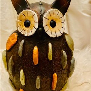 SMALL RESIN ROCK LOOK OWL FIGURE 🦉